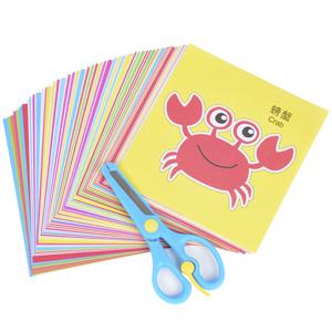 96 Pcs 어린이 만화 DIY 다채로운 종이 절단 접는 장난감 어린이 공예 동물 공예 종이 미술 학습 교육 장난감