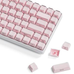 113 키 젤리 라운드 사이드 키 캡 아이스 크리스탈 반투명 핑크 OEM 프로필 키 캡 체리 MX 61 68 104 기계식 키보드