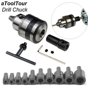 미니 전기 드릴 척 스레드 클램프 0.6mm-6mm B10 마운트 테이퍼 커넥터로드 모터 샤프트 어댑터 키 렌치 전동 공구