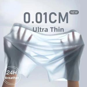 1 Pc Mens Boxer Shorts 얼음 실크 남성 팬티 원활한 섹시한 속옷 남자 팬티 팬티 남성 초박형 통기성 팬티
