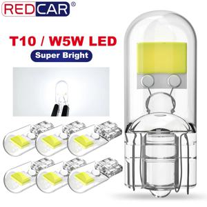 2/6x W5W T10 Led 전구 Canbus W5W 사파이어 COB 드라이브 프리 Led 웨지 전구 6000K 168 194 Led 5w5 자동차 인테리어 돔 독서 전구