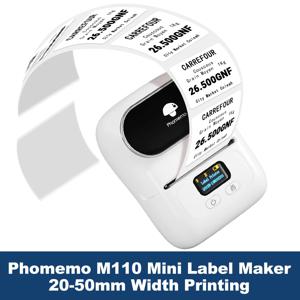 Phomemo 라벨 프린터 M110 라벨 메이커 주소, 바코드, 의류, 사진, 로고, 보석, 소매, 비즈니스용 바코드 라벨 프린터