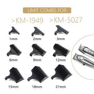 Kemei 1 2 3 6 9 12 mm 헤어 트리머 제한 빗 범용 블랙 가드 미용사 헤어 커팅 가이드 5027 1949 5098 9163 5021