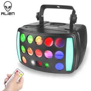 ALIEN DJ 디스코 더비 빔 4IN1 스테이지 라이트 레드 그린 레이저 패턴 LED 스트로브 다이나믹 컬러 마퀴 이펙트 파티 웨딩 휴일 클럽 바 생일 댄스 램프