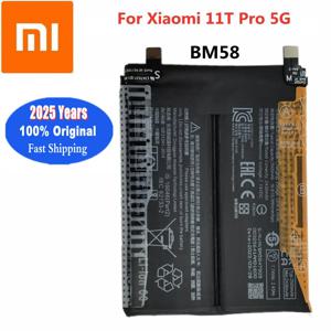 2025 년 5000mAh BM58 원래 배터리 Xiaomi 11T Pro 5G 11TPro 고품질 휴대 전화 배터리 Bateria 빠른 배송