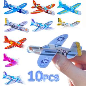 10-1Pcs 미니 DIY 손 던지기 비행 글라이더 비행기 어린이 게임 장난감 거품 비행기 파티 호의 선물 야외 발사 전투기 장난감