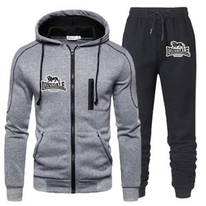 남자 Tracksuit 캐주얼 조깅 슈트 야외 세트 지퍼 후드 + 블랙 스웨트 팬츠 2pcs 2023 봄 패션 새로운 streetwear S-4XL