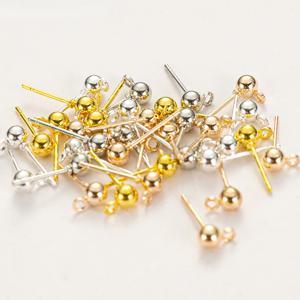 50pcs 4mm 스테인레스 스틸 귀걸이 기본 핀 DIY 수제 귀걸이 쥬얼리 만들기 용품에 대 한 라운드 볼 스 터 드 Stoppers 커넥터
