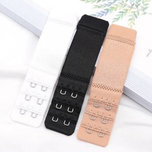 3pcs 여성을위한 2 후크 브래지어 확장 스트랩 익스텐더 조정 가능한 벨트 버클 나일론 탄성 브래지어 확장 스트랩 후크 클립 확장기