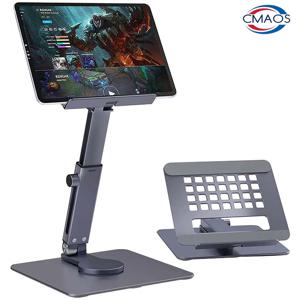 알루미늄 태블릿 스탠드 데스크 라이저 360 °   Xiaomi iPad 태블릿 노트북용 회전 다중 각도 높이 조절 가능한 접이식 홀더 도크