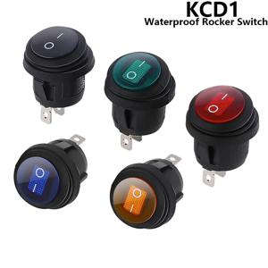 1Pcs on/off SPST 라운드 방수 보트 LED 로커 스위치 라이트 12V 220V 전원 버튼 스위치 on off on тумблер лодка