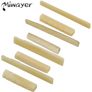 Miwayer 1 쌍 6-12 현 어쿠스틱 클래식 기타 표백되지 않은 뼈 다리 실제 뼈로 만든 여러 안장 및 너트