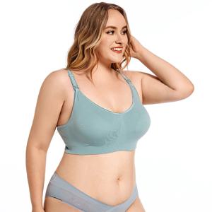 플러스 사이즈 무선 출산 브래지어 전면 오픈 처진 방지 원활한 3D 통기성 편안한 모유 수유 브래지어