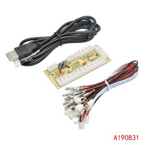 DIY 제로 지연 아케이드 USB 인코더 PC-조이스틱 아케이드 로커 회로 기판 제어 모듈, MAME 2Pin, 케이블 푸시 버튼 포함