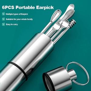 6/7/8Pcs 세트 귀 왁스 피커 청소 스테인레스 스틸 Earpick 왁스 리무버 큐렛 귀 픽업 클리너 귀 청소기 스푼 케어 귀