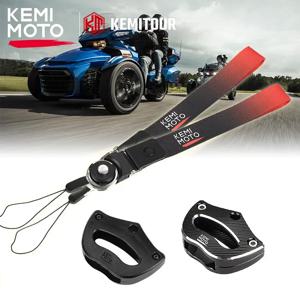 KEMIMOTO 온로드 키 홀더(Can-Am Spyder RS ​​RTS RT ST STS F3 2014-2023 검정색 플라스틱 알루미늄과 호환되는 끈 포함)