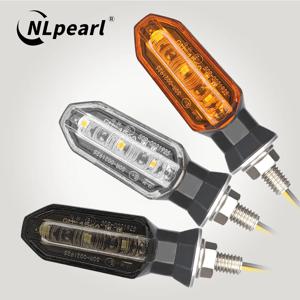 NLperal 오토바이 LED 회전 신호등 8mm 미니 앰버 깜박이는 빛 깜박이 회전 신호 램프 12V 모토 표시기 액세서리