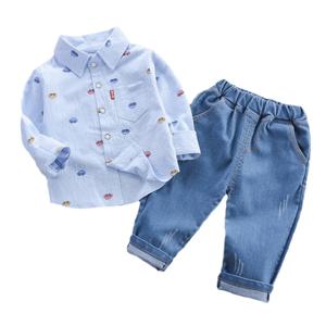 새 봄 가을 아기 소년 복장 유아 복장 어린이 셔츠 바지 2 개/대/세트 유아 캐주얼 의상 어린이 Tracksuits