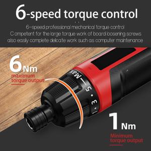 6단 토크 무선 전기 스크루드라이버 충전식 2000mAh 미니 드릴 3.6V 전동 공구 세트 가정용 유지 보수 수리