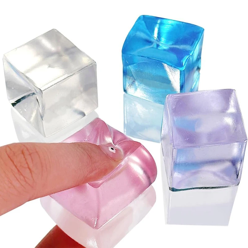 Squishy Ice Cube Fidget 장난감 불안 ADHD 안티 스트레스 스퀴즈 공 어린이와 성인 감압 파티 호의 선물