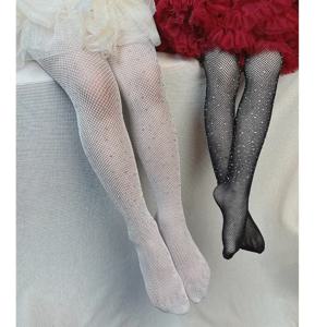 키즈 여자 스타킹 패션 Fishnet 스타킹 중공 레이스 라인 석 반짝이 팬티 스타킹 어린이 소녀 여름 메쉬 아기 양말