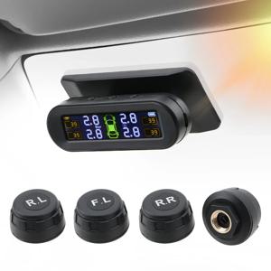 타이어 압력 모니터링 시스템 온도 경고 4 개의 외부 센서로 연료 절약 태양열 TPMS 자동차 타이어 압력 모니터
