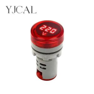 미니 LED 디지털 디스플레이 전압계, 교류 60V-500V 디지털 디스플레이 표시기, 조리개 22mm 신호 램프