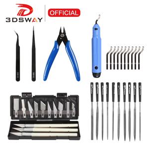 3DSWAY 3D 모델 연삭 도구 디버링 조각 칼 키트 조각 도구 DIY 파일 커터 스크레이퍼 트리밍 도구 3D 프린터 부품