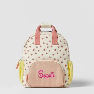 사용자 정의 자수 이름 Strawbreey 여자 학교 배낭 유치원 Schoolbag 점심 토트 백 지갑 십대 소녀 소년 키즈 가방