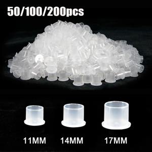 100pcs 기본 안료 클리어 홀더 컨테이너 캡 문신 액세서리 영구 메이크업과 플라스틱 일회용 문신 잉크 컵