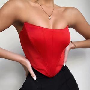 민소매 오프 숄더 벨벳 패션 섹시한 코르셋 자르기 탑 조끼 여성 속옷 백리스 뷔스티에 탑 솔리드