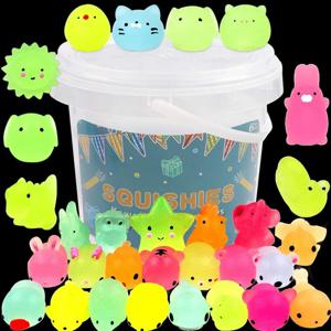 Fidget Mochi Squishy 동물 어둠 속에서 빛나는 어린이를위한 스트레스 릴리프 장난감 파티 호의 교실 상 Sensoriales Para Autista