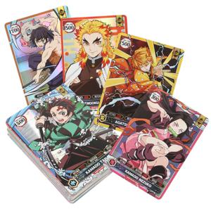 50PCS 악마 슬레이어 카드 영어 버전 SSR 카드 울트라 희귀 카드 Tanjirou Kamado Nezuko 캐릭터 컬렉션 카드