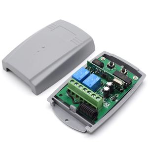 범용 433mhz 원격 제어 차고 문 수신기 2CH 12V 24V 컨트롤러 게이트 오프너 433.92mhz 송신기 고정 롤링 코드