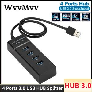 4 포트 2.0 3.0 USB 허브 분배기 고속 멀티 분배기 USB 어댑터 확장기 케이블 데스크탑 Xiaomi 노트북 어댑터 USB 허브