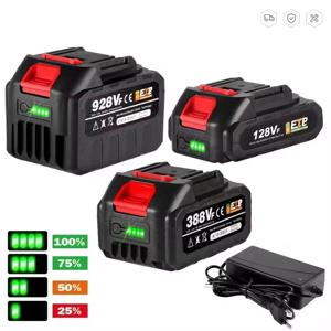 18V-21V 충전식 리튬 이온 배터리 고용량 배터리 표시기 포함 배터리 전동 공구용 EU 플러그