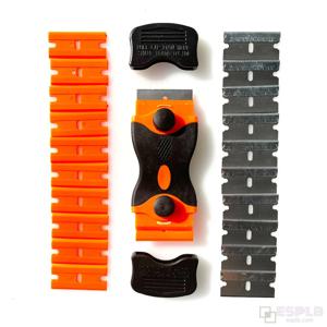 휴대 전화 태블릿 자동차 유리 클리너 리무버에 대 한 20/50pcs 플라스틱/금속 블레이드와 듀얼 헤드 핸들 접착제 면도기 스크레이퍼