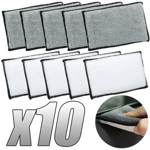 2-10Pcs 소프트 양면 마이크로 화이버 스크러빙 스폰지 자동차 가죽 청소 마이크로 화이버 타월 왁스 스폰지 자동 자세히 도구