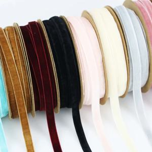 벨벳 리본 크리스마스 레이스 리본, 도매 선물 포장 장식, 수제 휴일 파티 장식, 롤 당 10mm