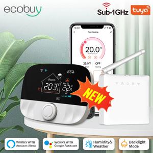 Tuya 스마트 Wifi 난방 온도 조절기 배터리 무선 가스 보일러 히터 온도 조절기 온도 컨트롤러 Alexa Google 홈