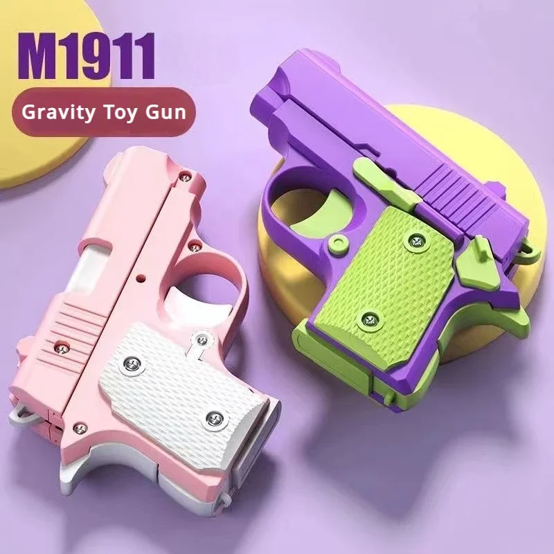 3D 인쇄 미니 M1911 모델 장난감 총 감압 중력 당근 총 성인 Fidget 장난감 아이 스트레스 릴리프 장난감 크리스마스 선물