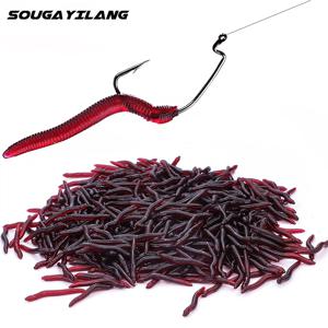 Sougayilang 50-200pcs 소프트 낚시 미끼 시뮬레이션 웜 4cm 0.3g 인공 실물 같은 미끼 물고기 냄새베이스 미끼 낚시 태클