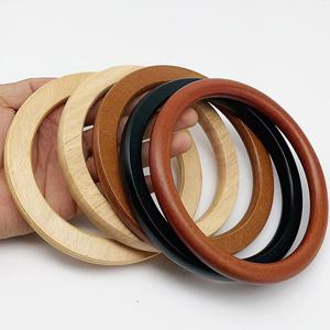 장식 D 모양 원형 나무 가방 손잡이, 솔리드 핸드 백 교체 액세서리, DIY 여성용 클러치 백 핸들, 1PC