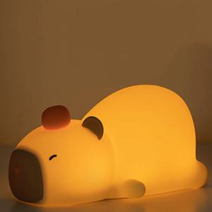 Capybara 귀여운 실리콘 LED 만화 밤 빛 USB 충전식 디밍 수면 밤 램프 어린이 방 장식 생일 선물