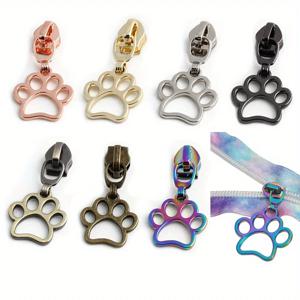 5pcs 애완 동물 핸드백 발 인쇄 패턴 의류 지퍼 풀러 무지개 색상 5 #   나일론 장식 풀 탭 크로스바디 백 벨트 슬라이더
