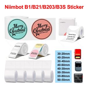 Niimbot 공식 라벨 용지 롤, 원형 흰색 투명 스티커 용지 롤, B21 B1 B203 라벨 기계 프린터용
