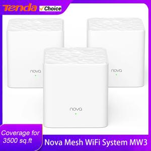 Tenda Nova Mesh WiFi 시스템(MW3) - 최대 3500평방피트 집 전체를 덮는 WiFi 라우터 및 확장기 교체 AC1200 메시 라우터