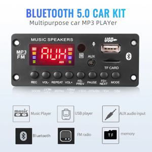 2*25W 50W 증폭기 12V MP3 플레이어 디코더 보드 블루투스 5.0 자동차 FM 라디오 모듈 TF USB AUX WMA 플레이어 디코더 핸즈프리