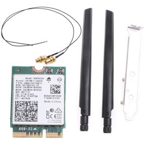 듀얼 밴드 무선 데스크탑 키트, Bluetooth-com5.0 802.11AC M.2 CNVI 와이파이 카드 안테나 세트, 1730Mbps, 9560NGW, 2.4G, 5Ghz