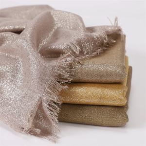 최신 브랜드 디자인 스카프 반짝 이는 솔리드 컬러 Shawls 레이온 패브릭 골드 실크 실버 와이어 헤드 목도리 프린지 Hijab 여성을위한